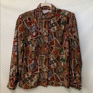 Pendleton Playing Cards Printed Blouse